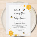 Search for sweet as can bee baby shower invitations Yellow