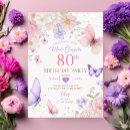 Search for pink and purple butterfly invitations For her