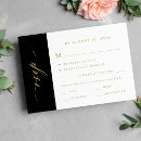 Search for black and gold rsvp cards Minimalist