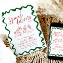 Search for special delivery baby shower invitations Pizza