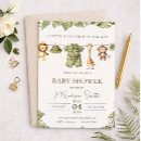 Search for jungle safari baby shower invitations Rustic green plants nature