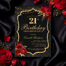 Search for red and black 21st birthday invitations Gold