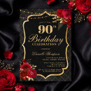 Search for red 90th birthday invitations Gold