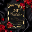 Search for red black and gold invitations 50th