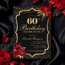 Search for red and gold 60th birthday invitations Black