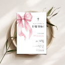 Search for ribbon baptism invitations Pink bow