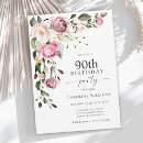 Search for floral 90th birthday invitations Feminine for her