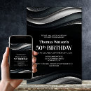 Search for silver black white 50th birthday invitations Fiftieth