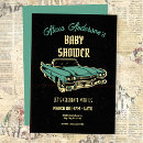 Search for vintage car baby shower invitations Retro