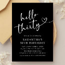 Search for black 30th birthday invitations Typography