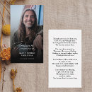 Search for memorial business cards Celebration of life