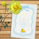 Search for rubber duck baby boy shower invitations Bubbles