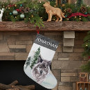 Search for wolf christmas stockings Watercolor