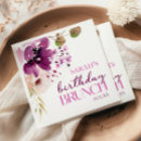 Search for purple floral napkins Birthday party