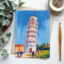 Search for leaning tower of pisa postcards Watercolor