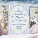 Search for 13th birthday invitations Blue white stripes