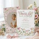 Search for wildflower 1st birthday invitations Floral