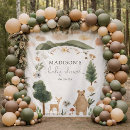 Search for rustic baby shower backdrops Watercolor woodland animals