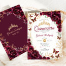Search for burgundy quinceanera invitations Floral