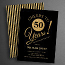 Search for black and gold 50th birthday invitations Cheers to 50 years