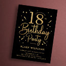 Search for black and gold 18th birthday invitations Modern