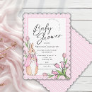 Search for pink gingham baby shower invitations Pink and white