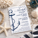 Search for nautical rehearsal dinner invitations Navy blue
