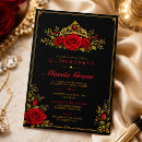 Search for red black and gold invitations Mis quince anos