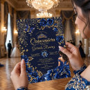 Search for navy blue quinceanera invitations Glam chic bling sparkly