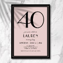 Search for pink and black 40th birthday invitations Forty fortieth