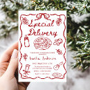 Search for special delivery baby shower invitations Hand drawn