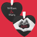Search for hand heart ornaments Newlyweds