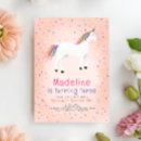 Search for unicorn 3rd birthday invitations Magical