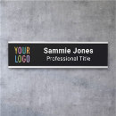 Search for office door with logo name plates Black