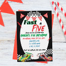 Search for boys 5th birthday invitations Race car
