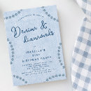 Search for denim and diamonds party invitations Bling