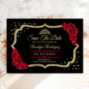 Search for red black save the dates Mis quince anos