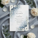 Search for dusty blue floral wedding invitations Soft