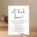 Search for dinner and drinks invitations Black and white