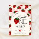 Search for strawberry 1st birthday invitations Berry sweet one