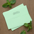 Search for mint green envelopes Return address