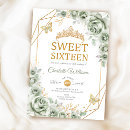 Search for gold sweet 16 invitations Watercolor floral