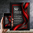 Search for red and black 50th birthday invitations Stylish