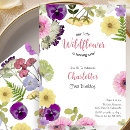 Search for wildflowers birthday invitations Baby girl