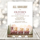 Search for train 1st birthday invitations All aboard