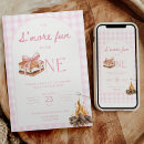 Search for fun to be one invitations Baby girl