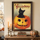 Search for vintage halloween posters Black cat