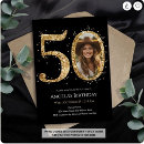 Search for 50th birthday invitations Black and gold