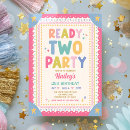 Search for girl 2nd birthday invitations Two much fun birthday