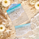 Search for hearts in the sand wedding invitations Destination